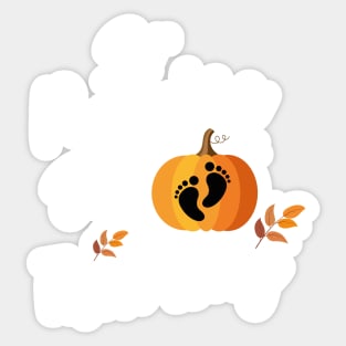 Lil Pumpkin On The Way - Girl Fall Baby Shower Pumpkin Sticker